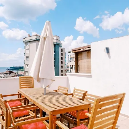 Sea View Duplex With Terrace 5 Min To Marina 公寓 伊斯坦布尔